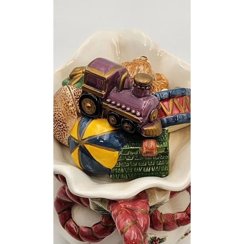 Fitz and Floyd Teapot Old World Santa’s Bag of Toys 42 OZ VTG 1994